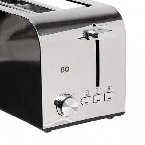 Тостер BQ T2000, 850 Вт, 7 режимов прожарки, 2 тоста, разморозка, чёрно-серебристый