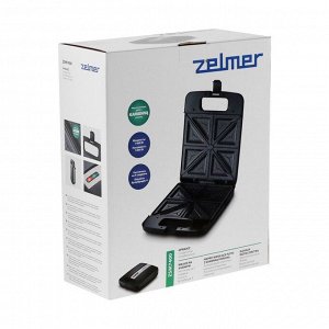 Сэндвичница Zelmer ZSM7400, 1400 Вт, антипригарное покрытие, чёрная
