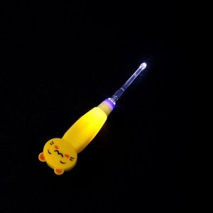 Палочка для чистки ушей LES-02, LED-подсветка, 3 насадки, от батареек, кошечка