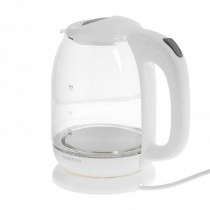 Чайник электрический HARPER HWK-GM02, 2200 Вт, 1.7 л, стекло, белый