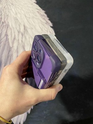 Силиконовый прозрачный чехол для Iphone Card Case с карманом для карты и защитой камеры