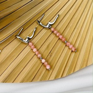 Серьги длинные с Родохрозитом