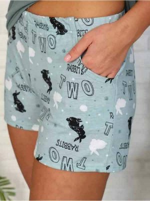Пижама с шортами женская / комплект домашний женский