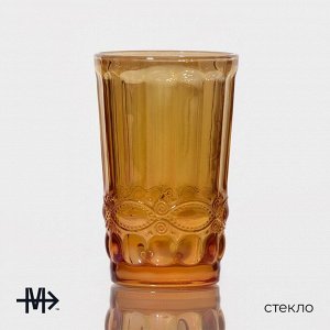 Набор стаканов Magistro «Ла-Манш», 350 мл, 8x12.5 см, 6 шт., стекло, янтарный