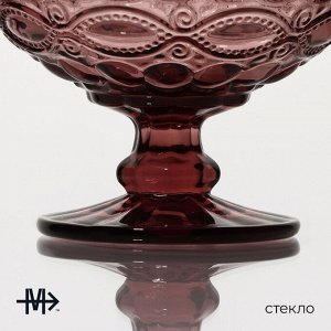 Креманка стеклянная Magistro «Ла-Манш», 350 мл, 12x10,5 см, цвет розовый