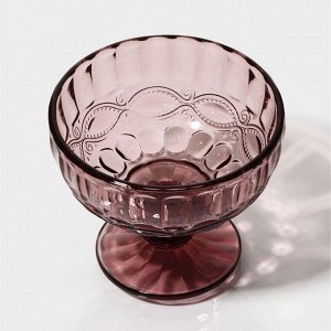 Креманка стеклянная Magistro «Ла-Манш», 350 мл, 12x10,5 см, цвет розовый