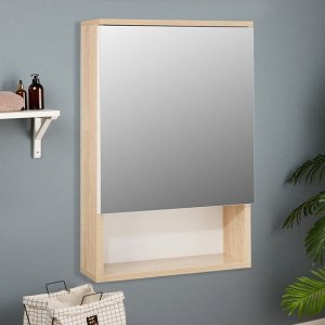 Зеркало-шкаф для ванной комнаты "Вена 55" белый/сонома, 55 х 70 х 13,6 см