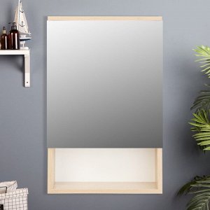 Зеркало-шкаф для ванной комнаты "Вена 55" белый/сонома, 55 х 70 х 13,6 см