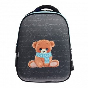Рюкзак каркасный школьный Calligrata "Медвежонок", 39 х 30 х 14 см