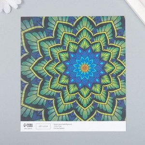 Бумага для скрапбукинга "Цветочная мандала" плотность 180 гр 15,5х17 см