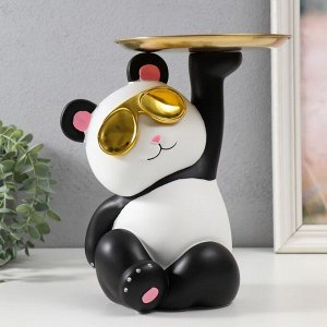 Фигурка полистоун «Панда с золотой подставкой», 22.5x17x25.2 см