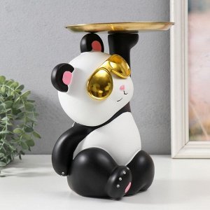 Фигурка полистоун «Панда с золотой подставкой», 22.5x17x25.2 см