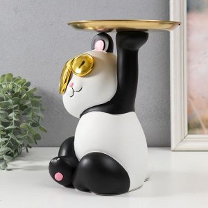 Фигурка полистоун «Панда с золотой подставкой», 22.5x17x25.2 см