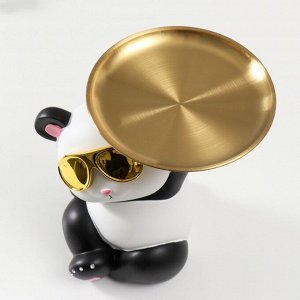 Фигурка полистоун «Панда с золотой подставкой», 22.5x17x25.2 см