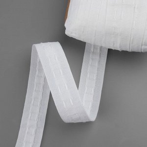 Шторная лента фиксированная сборка, матовая, 3 см, 50±1 м, белая