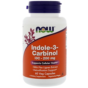 Now Foods, Индол-3-карбинол, 200 мг, 60 капсул в растительной оболочке