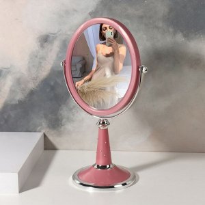 Зеркало на ножке «Овал», двустороннее, зеркальная поверхность 13,5 ? 16,5 см, цвет МИКС