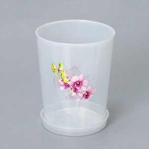 Горшок для орхидей с поддоном, 3,5 л, цвет прозрачный