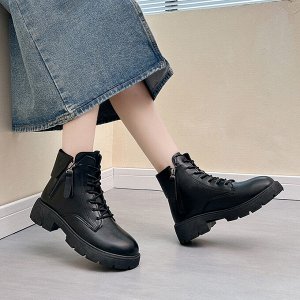 Женские ботинки на шнурках и молнии
