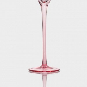 Набор бокалов из стекла для шампанского Magistro «Иллюзия», 180 мл, 5,5x27,5 см, 6 шт, цвет розовый