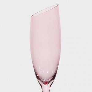 Набор бокалов из стекла для шампанского Magistro «Иллюзия», 180 мл, 5,5x27,5 см, 6 шт, цвет розовый