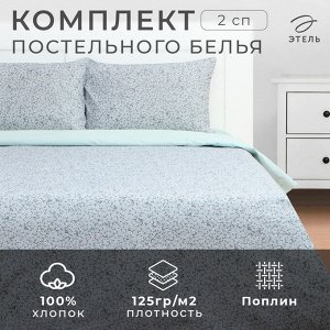 Постельное бельё Этель 2 сп Small flowers, 175х215 см, 200х220 см, 50х70 см -2 шт, поплин