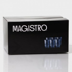 Набор стаканов Magistro «Ла-Манш», 350 мл, 8x12.5 см, 6 шт., стекло, синий