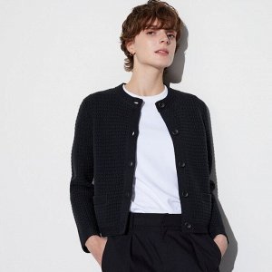 UNIQLO - вязанная стильная кофта - 09 BLACK