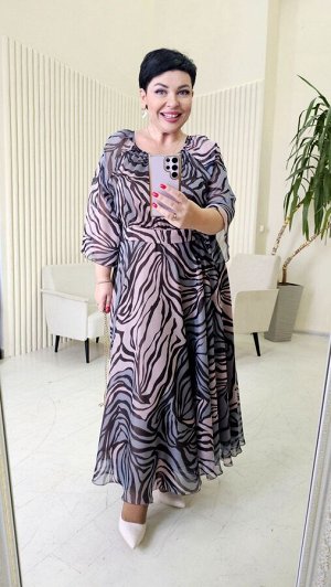 Платье Vittoria Queen 22273/1 зебра серо-розовый