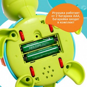 Музыкальная игрушка «Весёлая черепаха», звук, свет