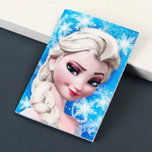 Блокнот А7, 16 листов, на скрепке, в клетку, «Холодное сердце»