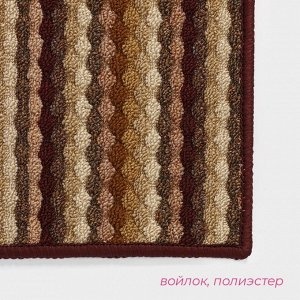 Коврик влаговпитывающий придверный Доляна «Цветная косичка», 38x57 см, цвет коричневый