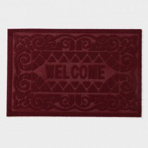 Коврик придверный Доляна Welcome, вензеля, влаговпитывающий, без окантовки, 38x59 см, МИКС