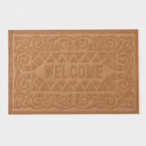 Коврик придверный Доляна Welcome, вензеля, влаговпитывающий, без окантовки, 38x59 см, МИКС