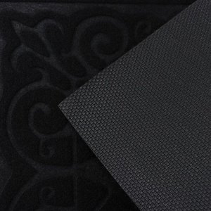 Коврик влаговпитывающий придверный Доляна «Восточная сказка», без окантовки, 39x62 см, цвет чёрный