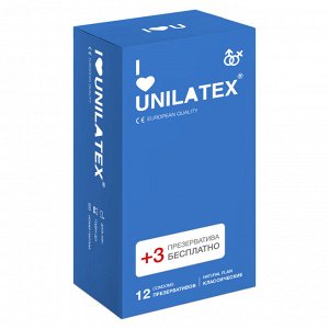 Unilatex презервативы Natural Plain/классические, 12 шт.