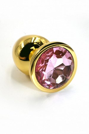 Анальная втулка Kanikule Plugs, металл, S Ø2,8 см, золотистый/розовый