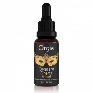 Возбуждающий съедобный гель для клитора Orgie Orgasm Drops Vibe!, 15 мл