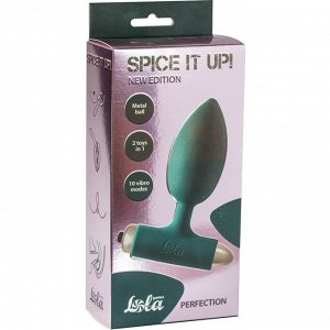 Анальная втулка с вибрацией Spice it up New Edition Perfection, M, Ø 4 см, L 8,5 см, зеленый