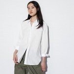 UNIQLO - стильная рубашка из тонкого хлопка -  00 WHITE