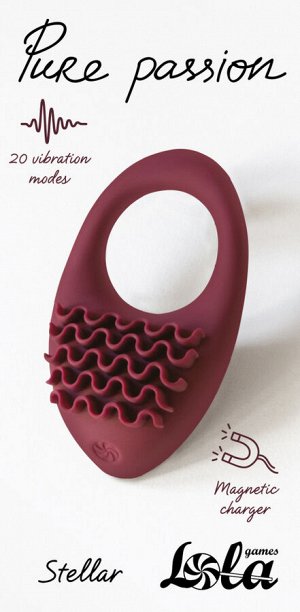 Перезаряжаемое эрекционное виброкольцо Pure Passion Stellar Wine Red