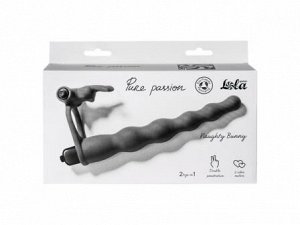 Вибронасадка для двойного проникновения Pure Passion Bunny, L 17 см, Ø 2,7 см, черный