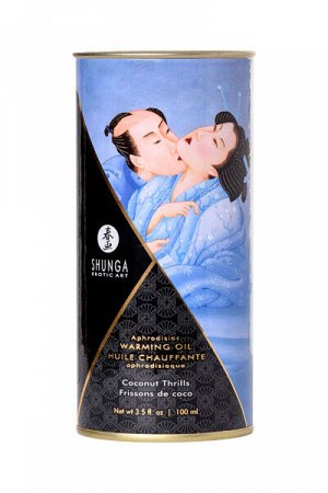 Масло для массажа Shunga Coconut Thrills, разогревающее, кокос, 100 мл.