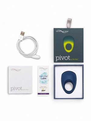 Эрекционное кольцо с вибрацией We-Vibe Pivot, синий