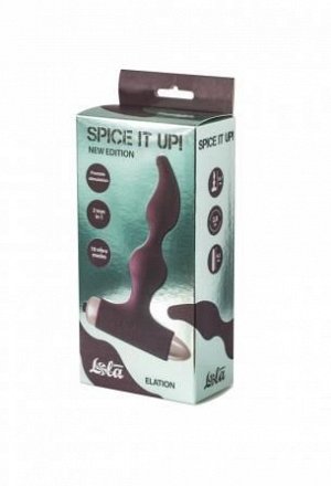 Анальная втулка с вибрацией Spice it up New Edition Elation Wine, силикон, S Ø 2,8 см, бордовый