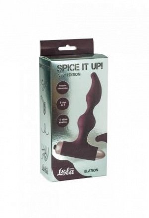 Анальная втулка с вибрацией Spice it up New Edition Elation Wine, силикон, S Ø 2,8 см, бордовый