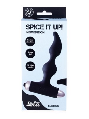 Анальная втулка с вибрацией Spice it up New Edition Elation Black, S, Ø 2,8 см, L 10,4 см, черный