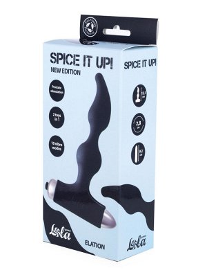 Анальная втулка с вибрацией Spice it up New Edition Elation Black, S, Ø 2,8 см, L 10,4 см, черный