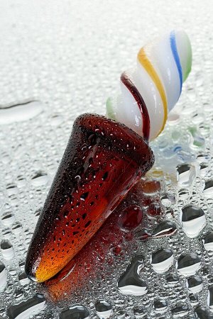Двусторонний фаллоимитатор Sexus Glass, 16 см, Ø 4,5 см, стекло, коричневый