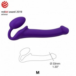 Гибкий страпон Strap-on-me Semi-Realistic, 24,5 см, Ø 3,3 см, фиолетовый